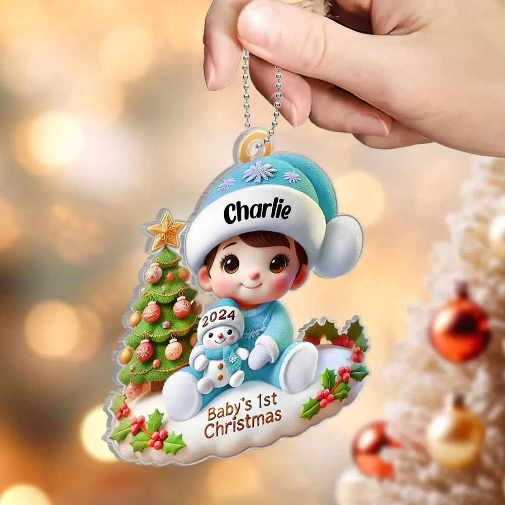 Personalized Precious Moments Baby’s First Christmas Dated 2024 Acrylic Ornament, Lovely Keepsake to Celebrate Baby's First Christmas - Image 7