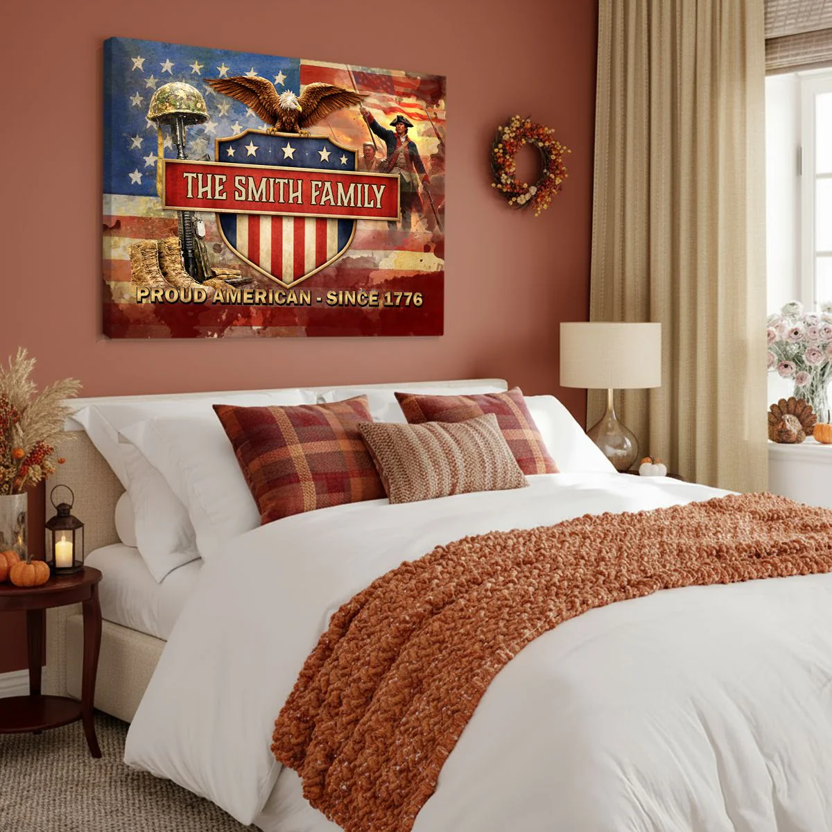Personalized Proud American Family Name Canvas Poster Wall Art - Image 5
