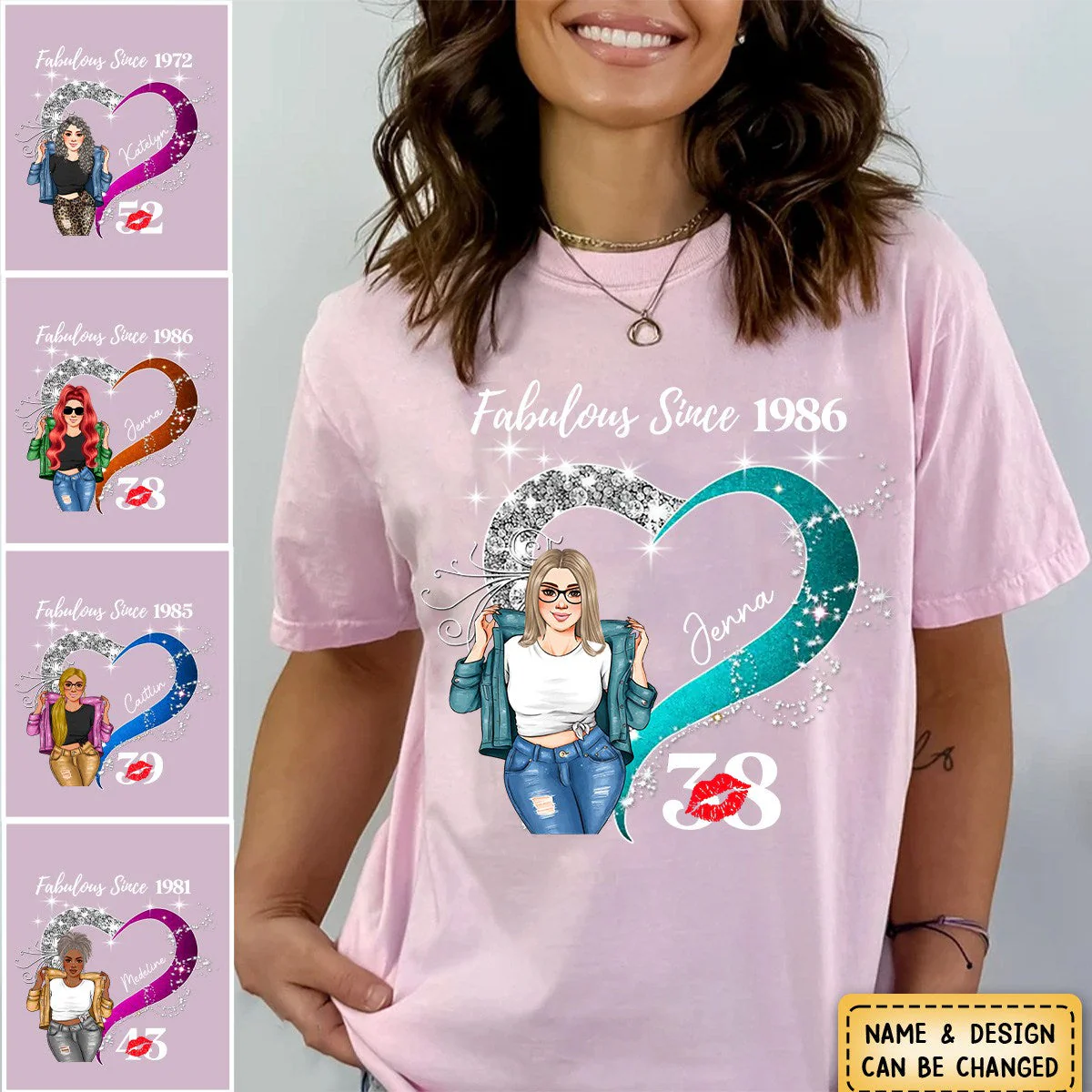 Personalized Pure Cotton T-shirt - Fabulous Since - Loving Gift For Wife, Mom, Bestie, Sister - Image 4