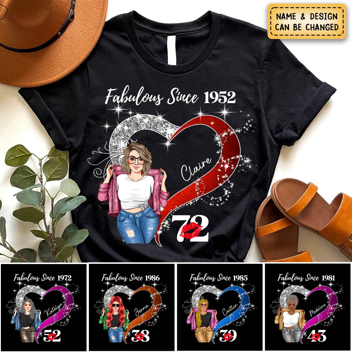 Personalized Pure Cotton T-shirt - Fabulous Since - Loving Gift For Wife, Mom, Bestie, Sister - Image 5