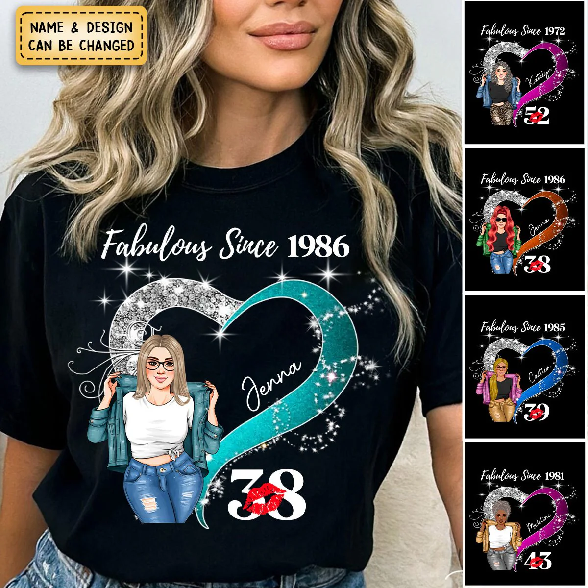Personalized Pure Cotton T-shirt - Fabulous Since - Loving Gift For Wife, Mom, Bestie, Sister - Image 6