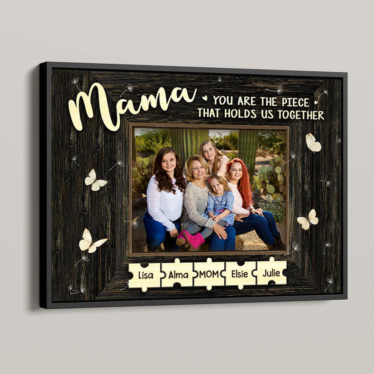 Personalized Puzzle Piece Canvas Poster-Mama,You Are The Piece That Holds Us Together - Image 3