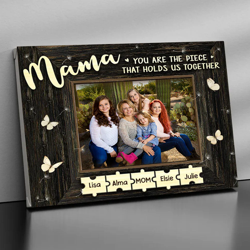 Personalized Puzzle Piece Canvas Poster-Mama,You Are The Piece That Holds Us Together - Image 5