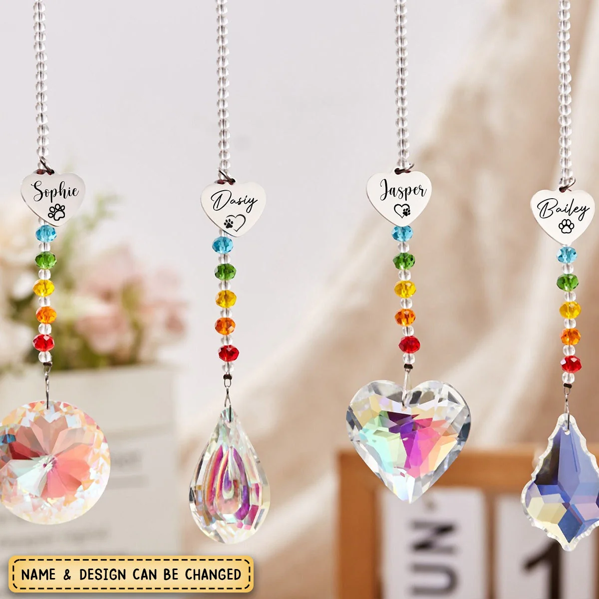 Personalized Rainbow bridge pet Sun catcher-Memorial Gift,dog/cat/pet remembrance - Image 4