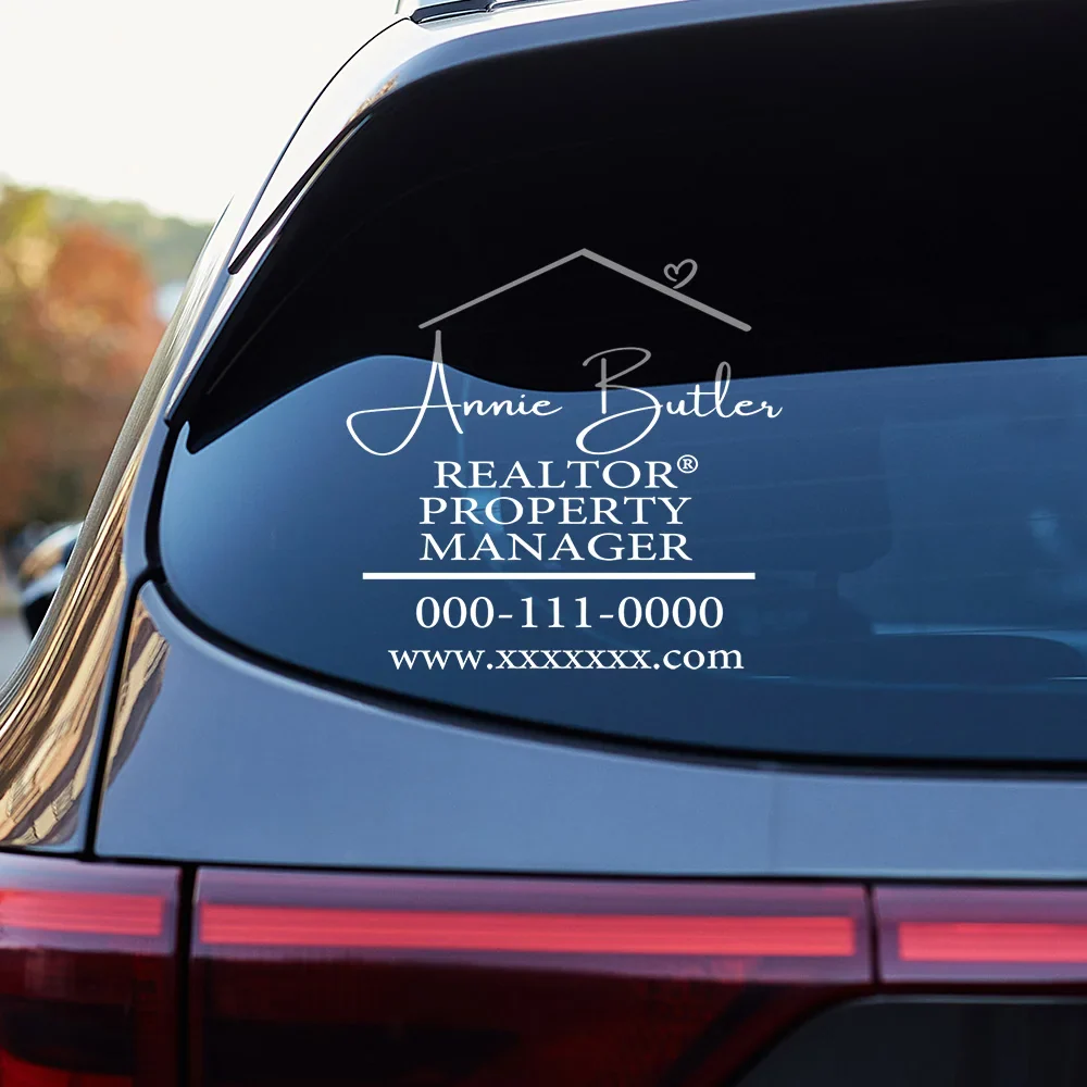 Personalized Realtor Branding Real Estate Marketing Car Window Decal With Website QR - Image 3