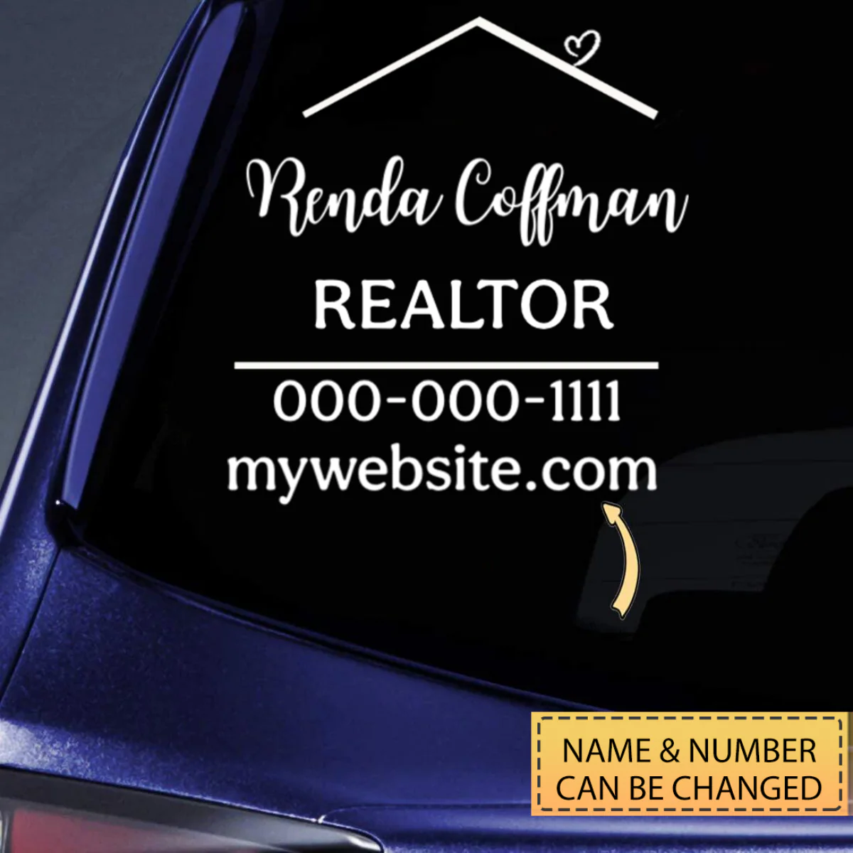 Personalized Realtor Branding Real Estate Marketing Car Window Decal With Website QR - Image 4