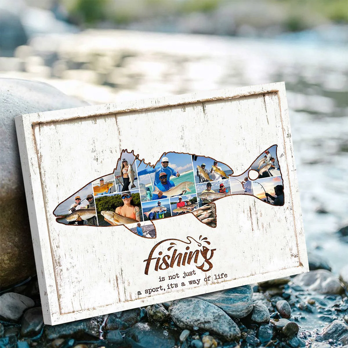 Personalized Red drum Fishing Photo Collage Canvas Poster, Redfish Gift for Him - Image 2