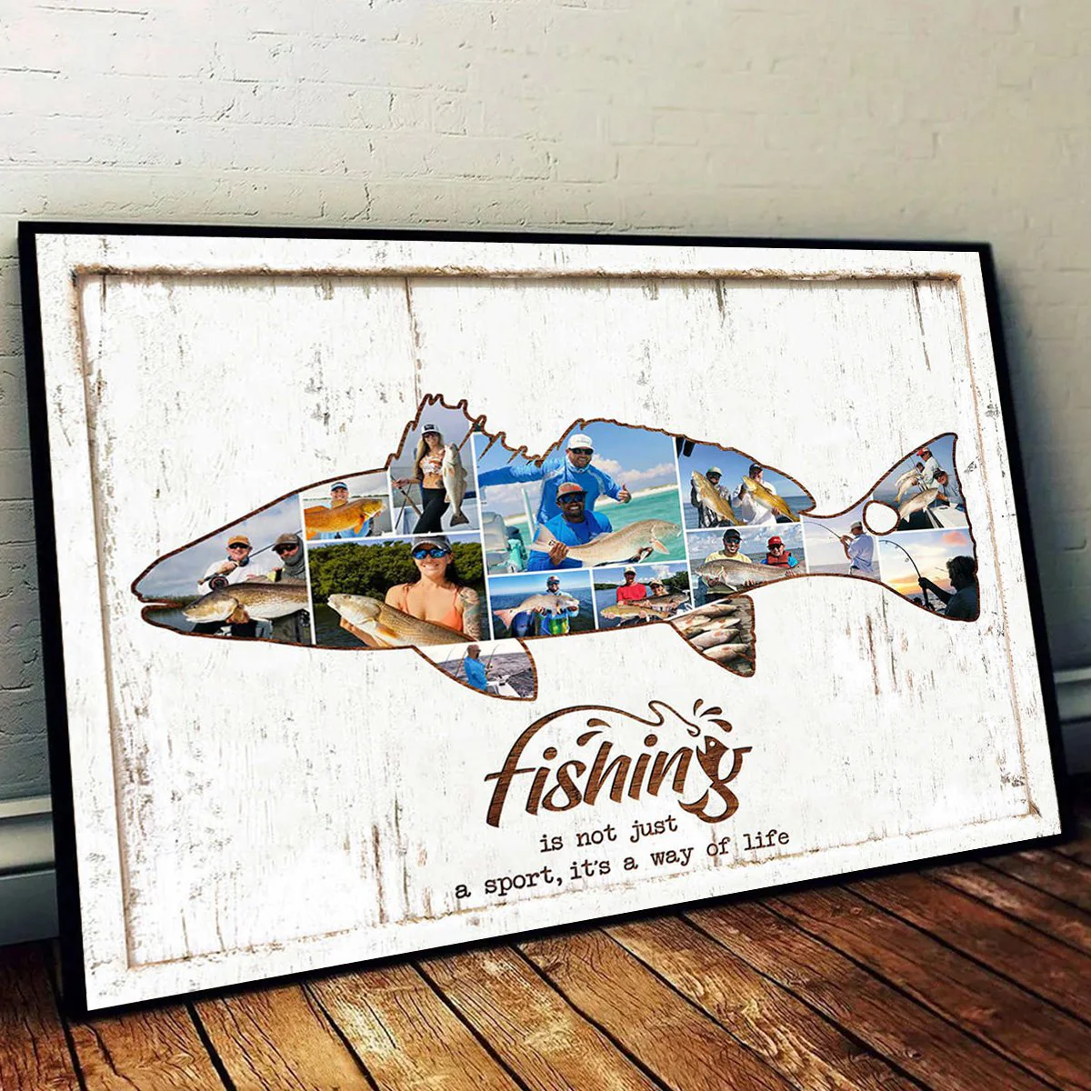 Personalized Red drum Fishing Photo Collage Canvas Poster, Redfish Gift for Him - Image 4