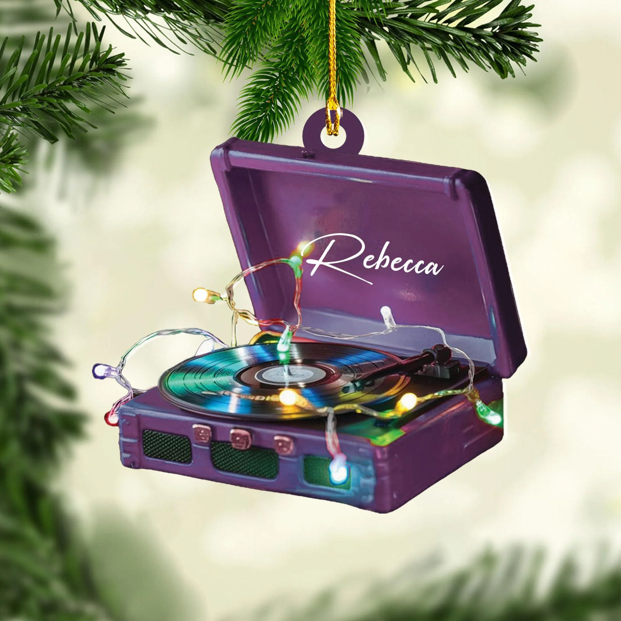 Personalized Retro Record Christmas Gift - Custom Music Ornament - Image 5