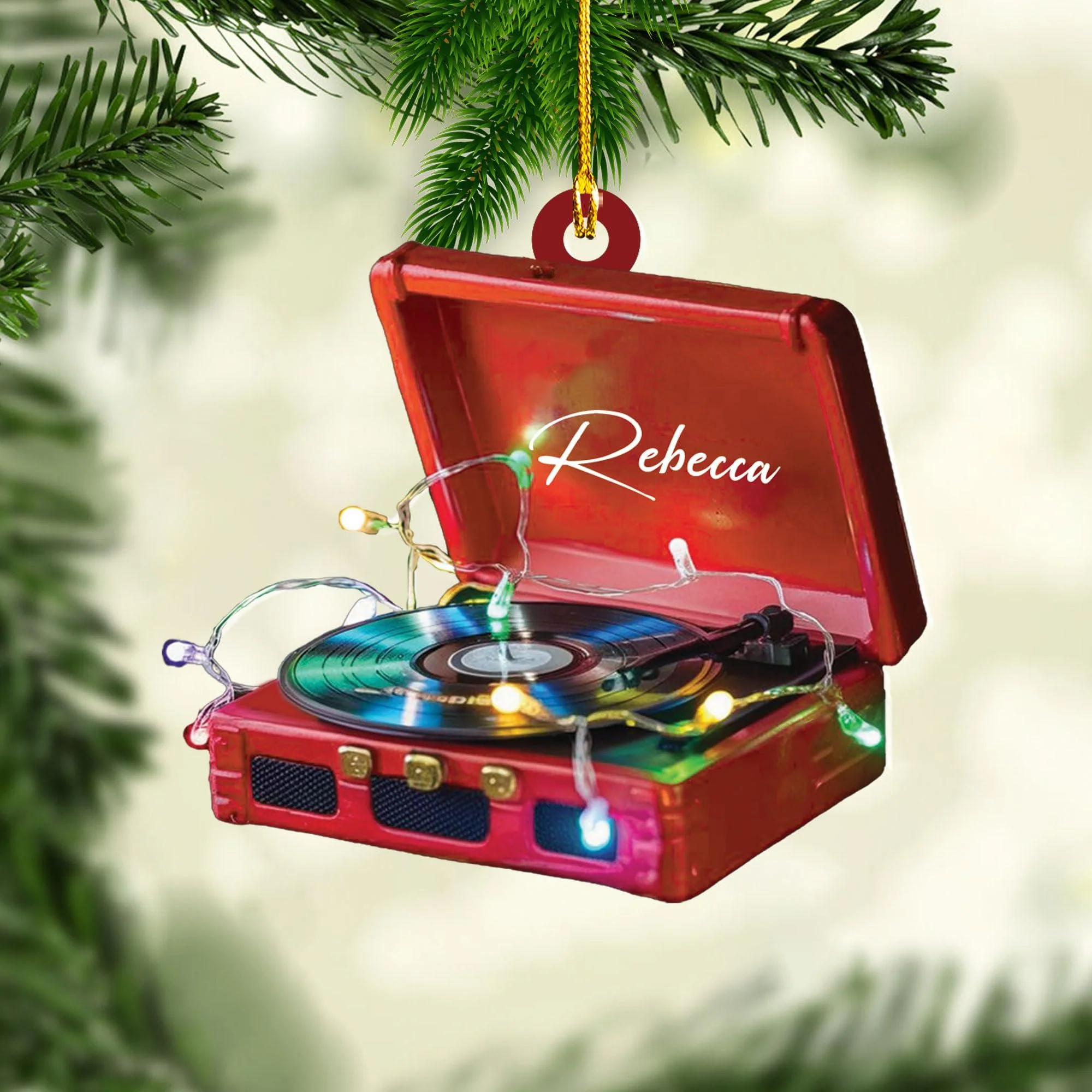 Personalized Retro Record Christmas Gift - Custom Music Ornament - Image 6
