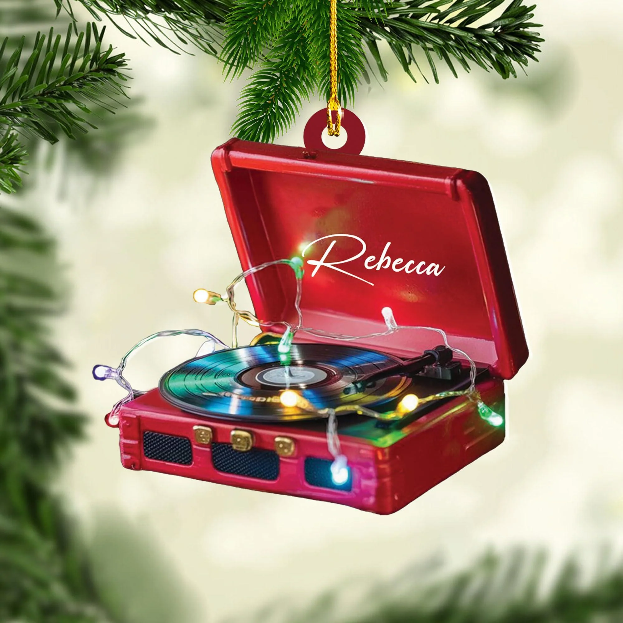 Personalized Retro Record Christmas Gift - Custom Music Ornament - Image 7