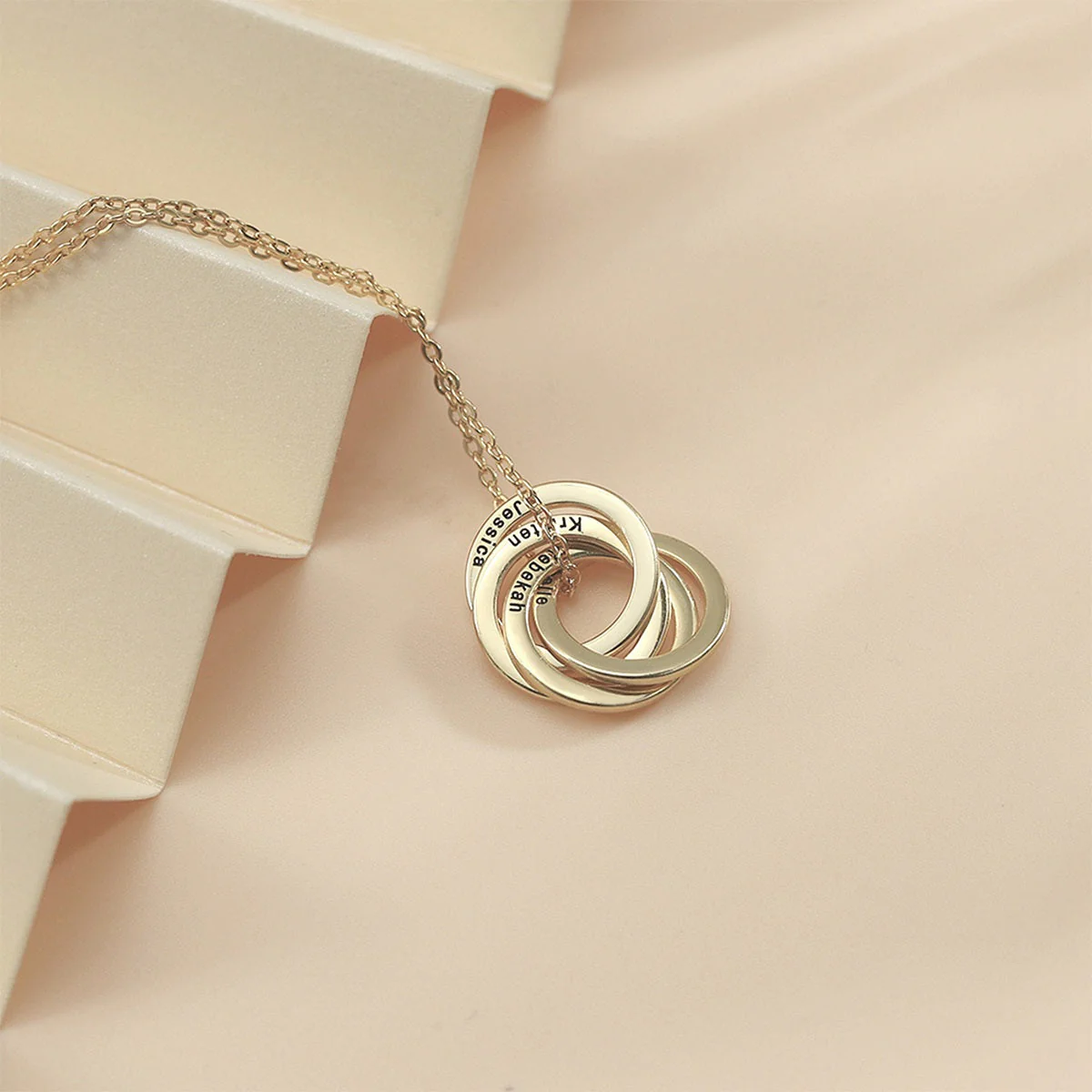 Personalized round necklace, engraved name and text necklaces, Valentine's Day gifts,Family gifts - Image 6