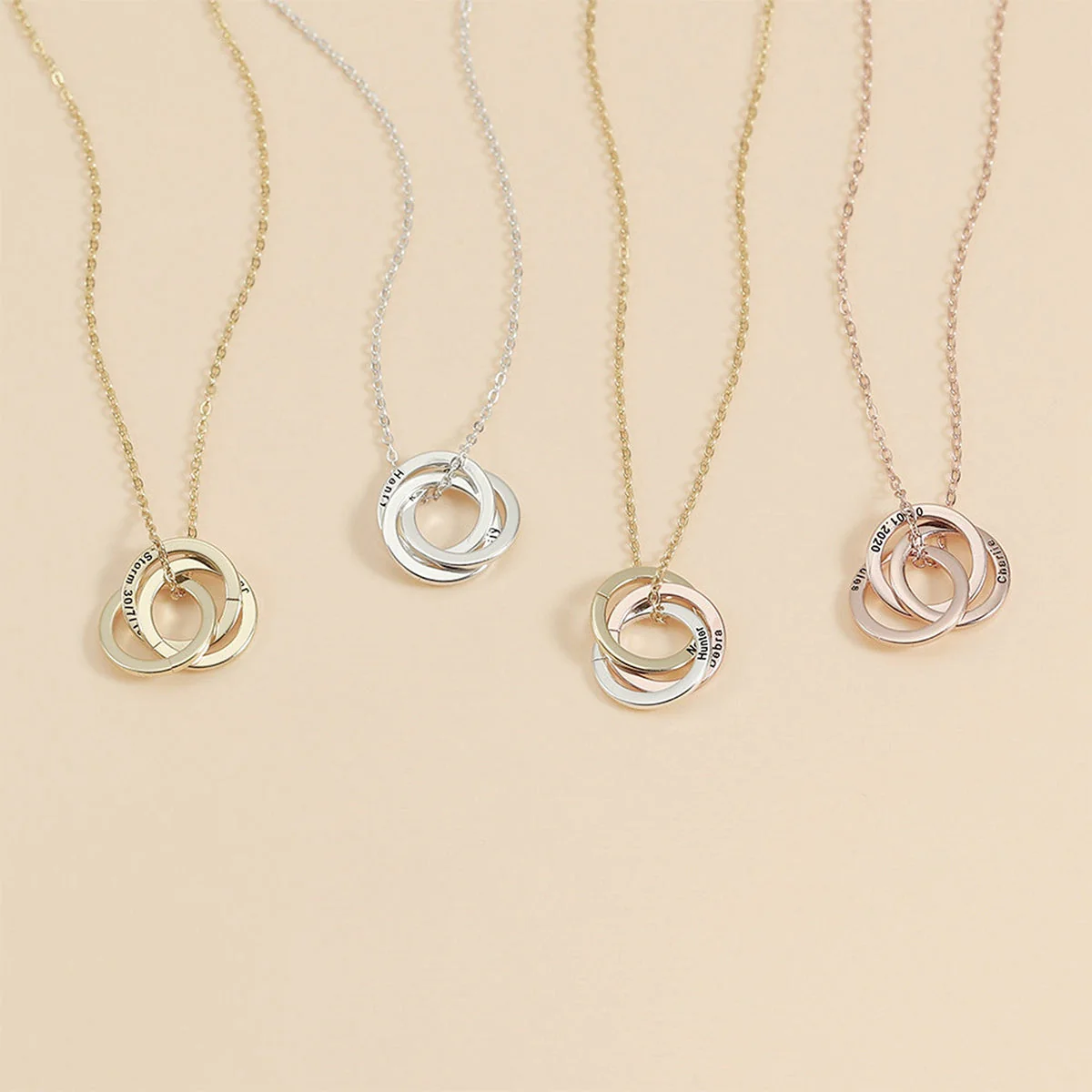 Personalized round necklace, engraved name and text necklaces, Valentine's Day gifts,Family gifts - Image 7