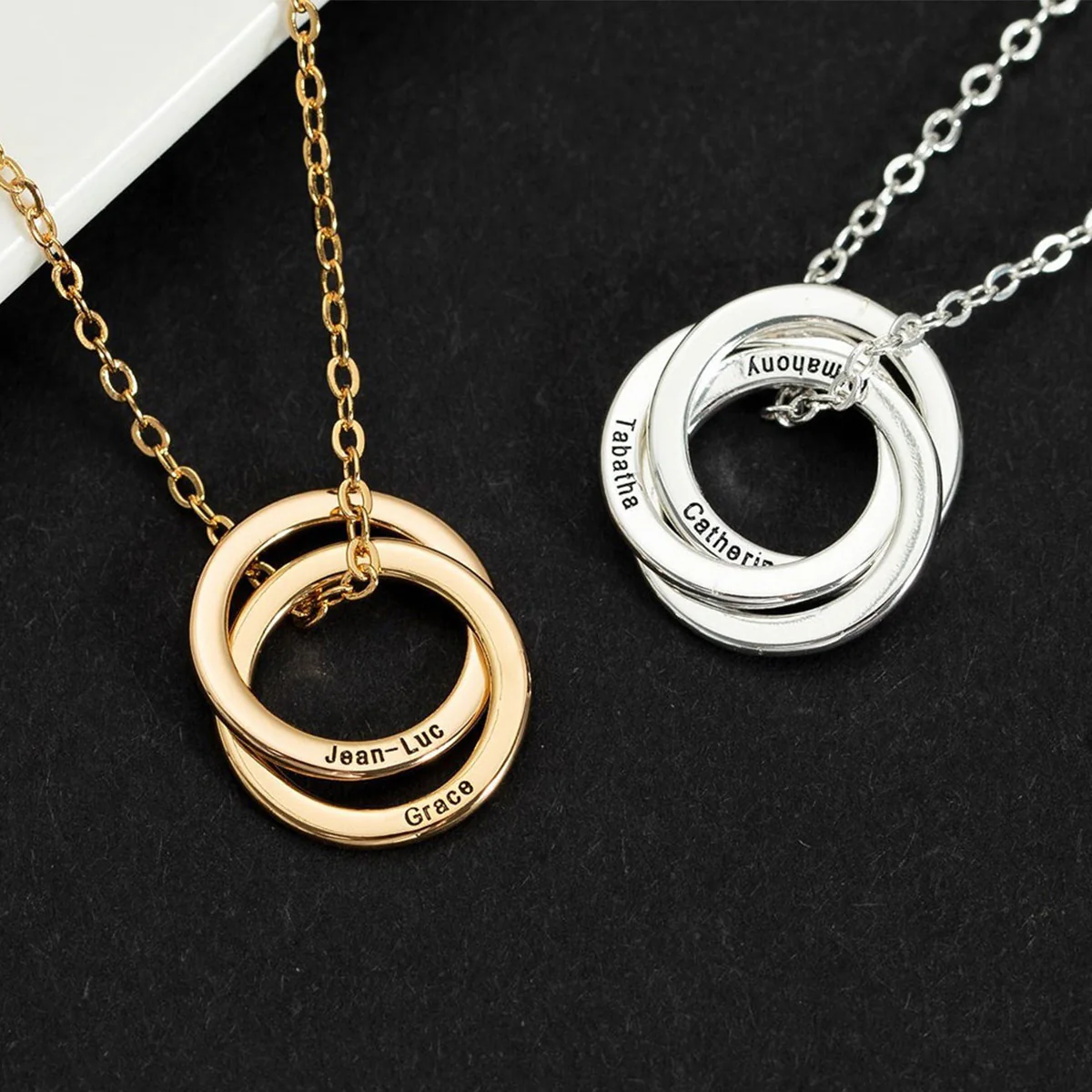 Personalized round necklace, engraved name and text necklaces, Valentine's Day gifts,Family gifts - Image 8