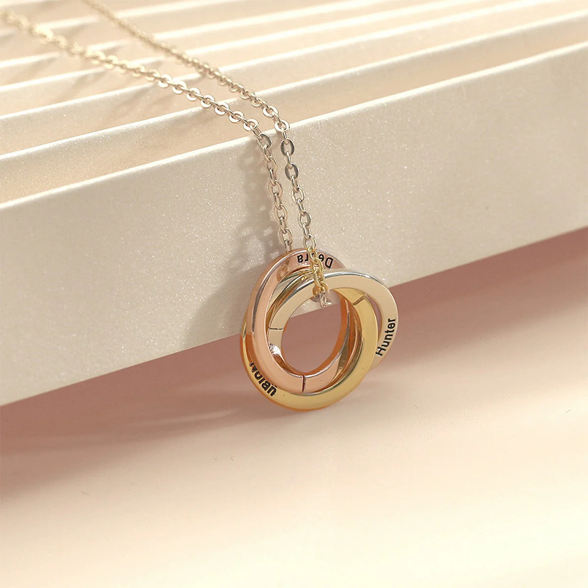 Personalized round necklace, engraved name and text necklaces, Valentine's Day gifts,Family gifts - Image 9