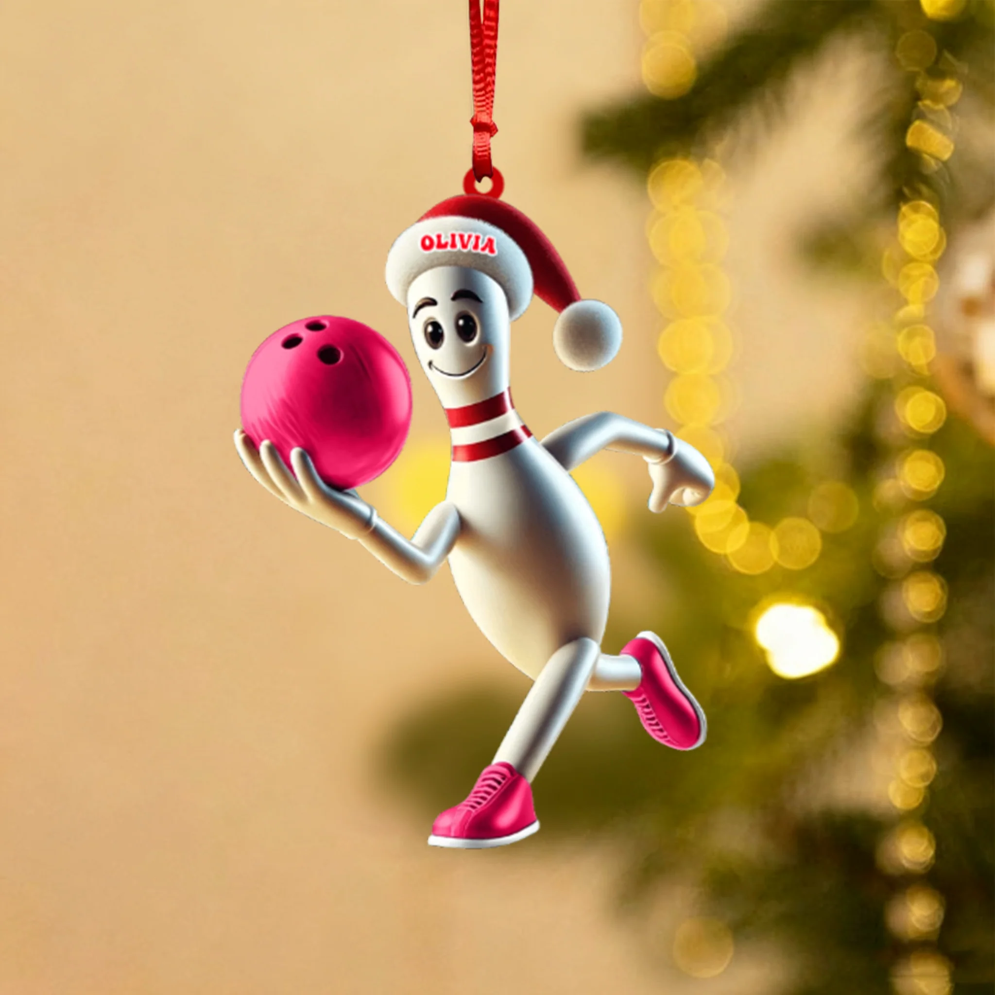 Personalized Running Bowling Ornament Bowling Lover Christmas Gift - Image 2