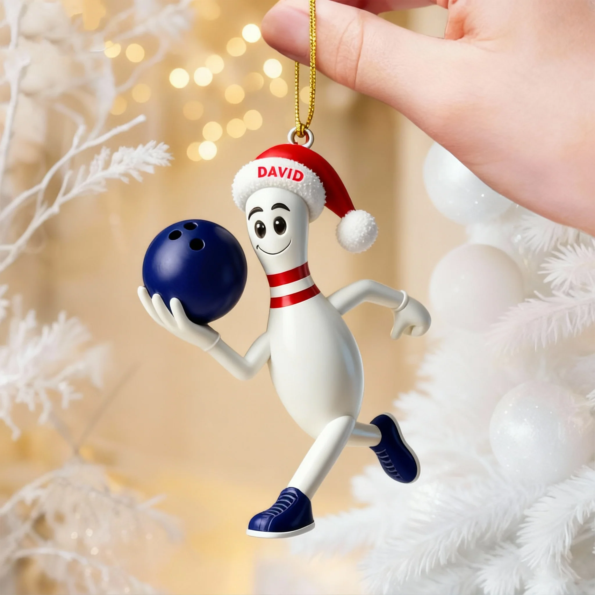 Personalized Running Bowling Ornament Bowling Lover Christmas Gift - Image 4