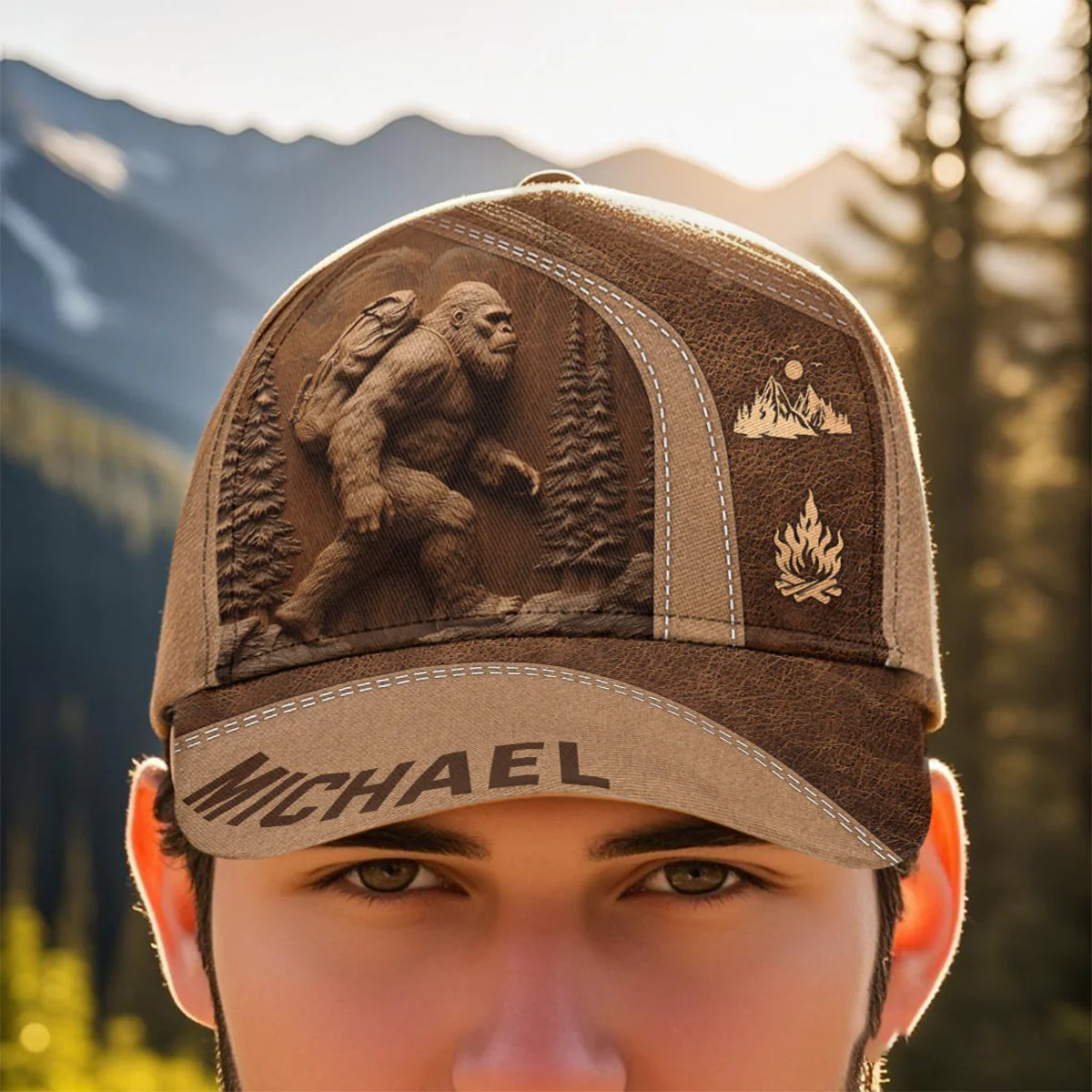 Personalized Sasquatch Hiking Classic Cap - Image 3
