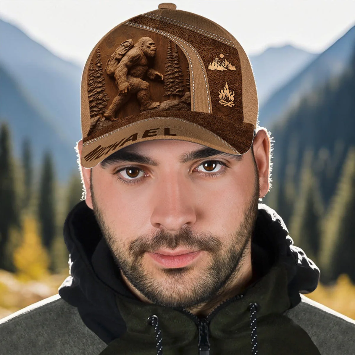 Personalized Sasquatch Hiking Classic Cap - Image 4