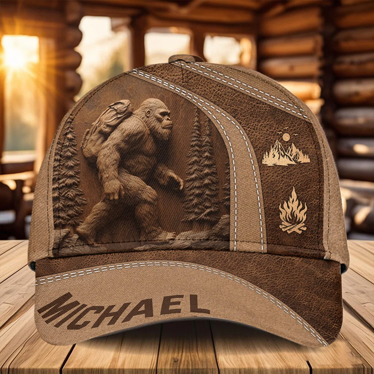 Personalized Sasquatch Hiking Classic Cap - Image 5
