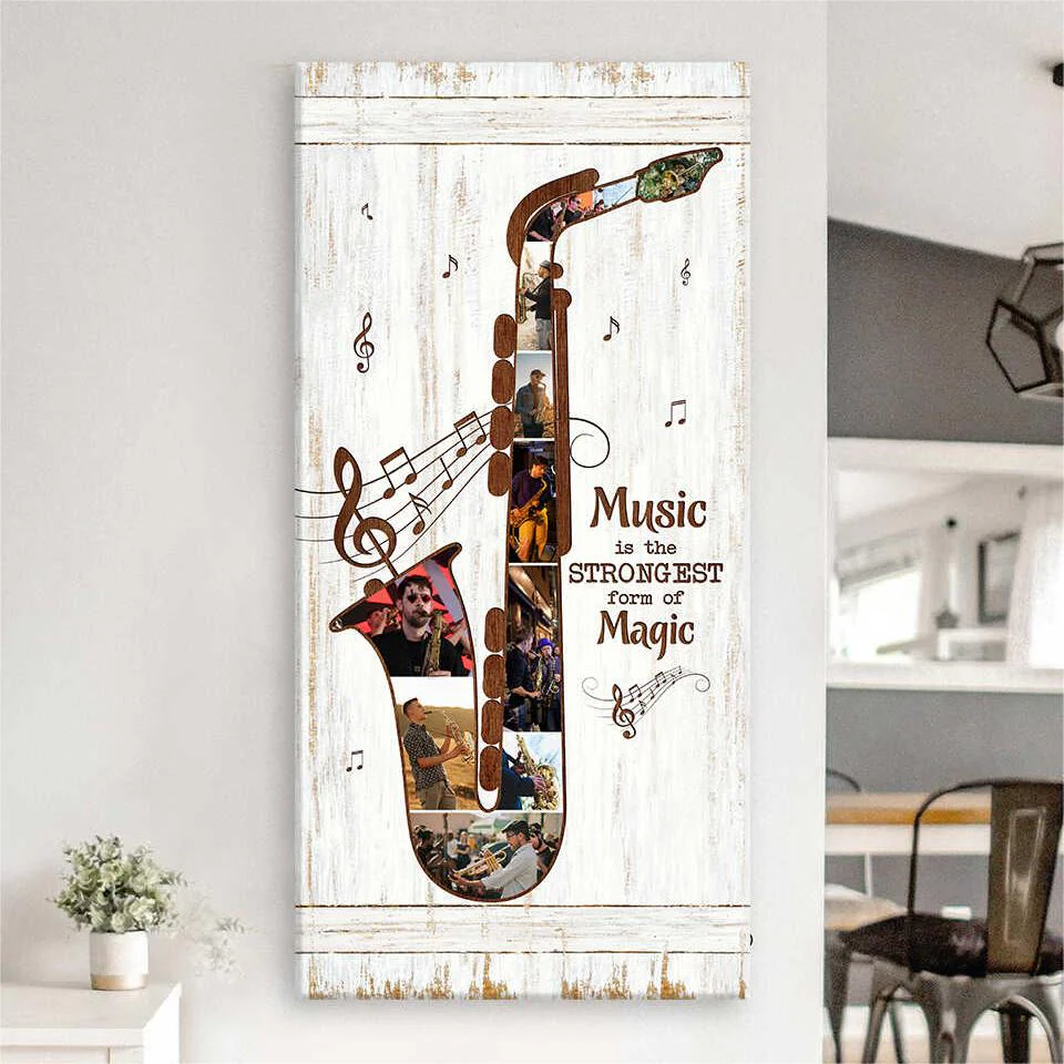 Personalized Saxophone Photo Collage Poster Gifts to Musicians - Image 3