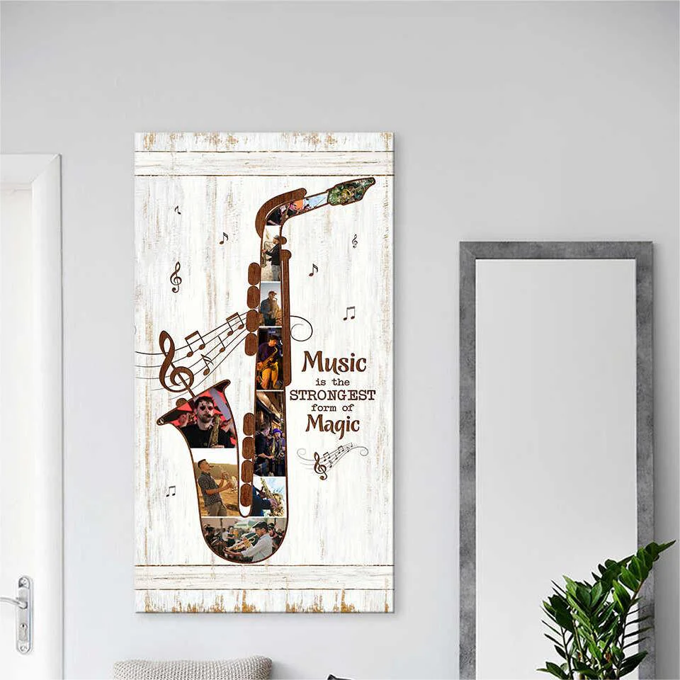 Personalized Saxophone Photo Collage Poster Gifts to Musicians - Image 4