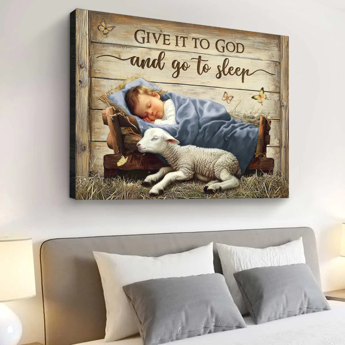 Personalized Sentimental Christian Wall Art Nativity Scene Canvas Poster - Image 2