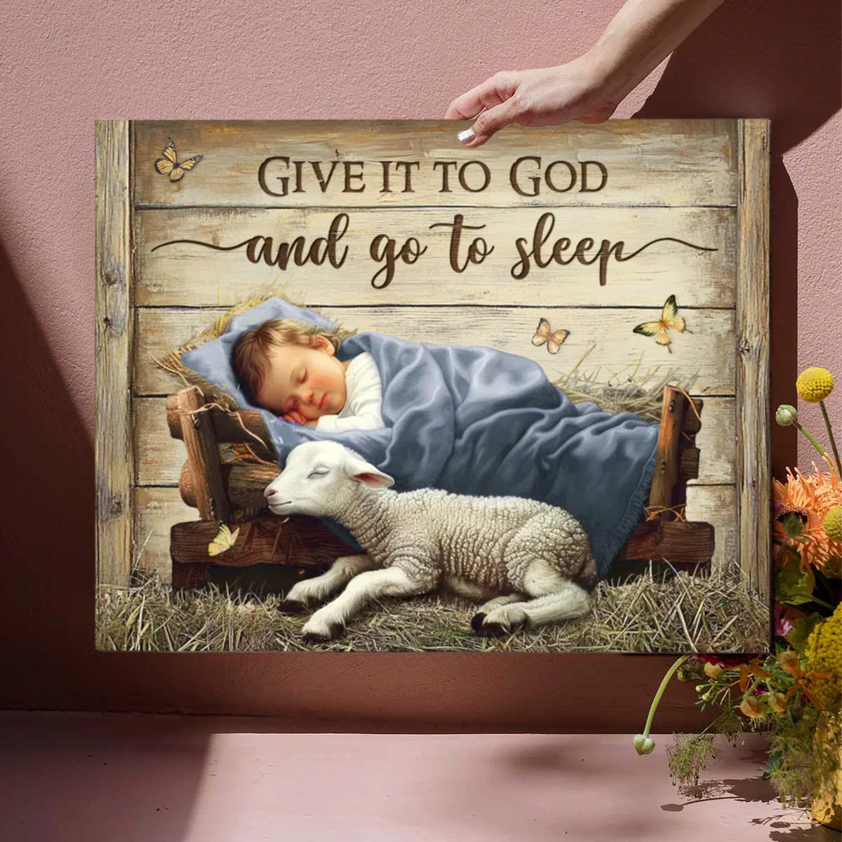 Personalized Sentimental Christian Wall Art Nativity Scene Canvas Poster - Image 4