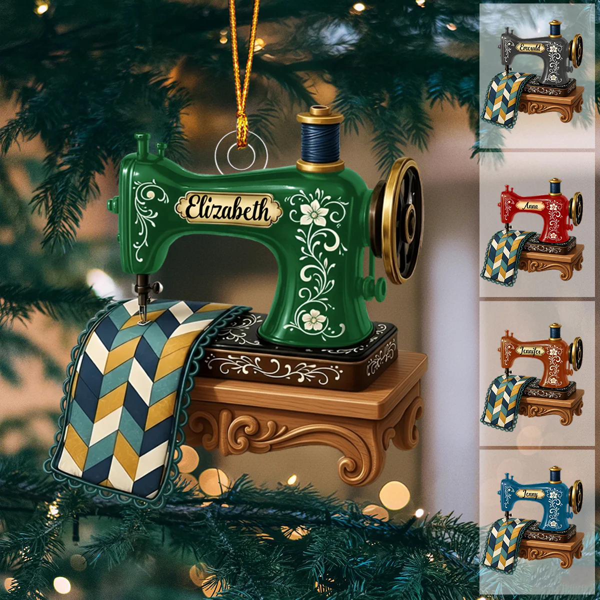Personalized Sewing Machine Acrylic Ornament, Sewing Lover Keepsake, Crafter Gift - Image 3