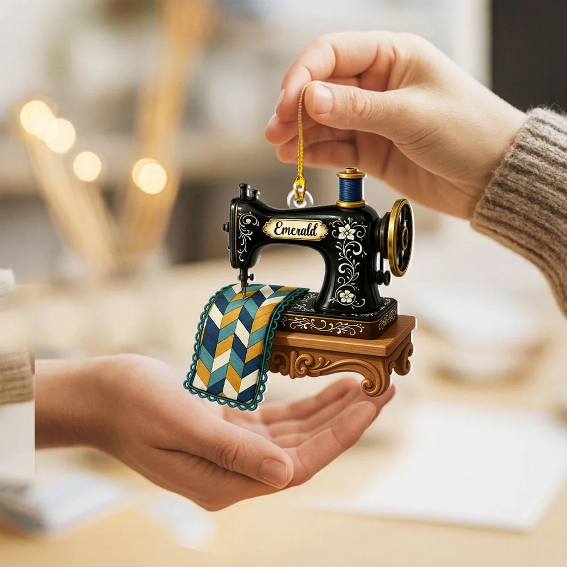 Personalized Sewing Machine Acrylic Ornament, Sewing Lover Keepsake, Crafter Gift - Image 8