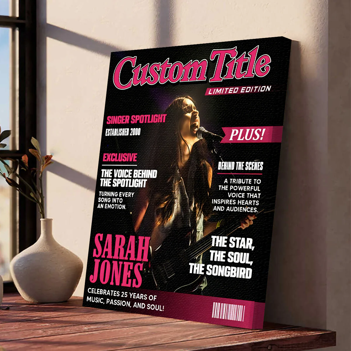 Personalized Singer Magazine Cover Poster,  Singer Gift, Cool Gift For Music Lover, Karaoke Gift - Image 6