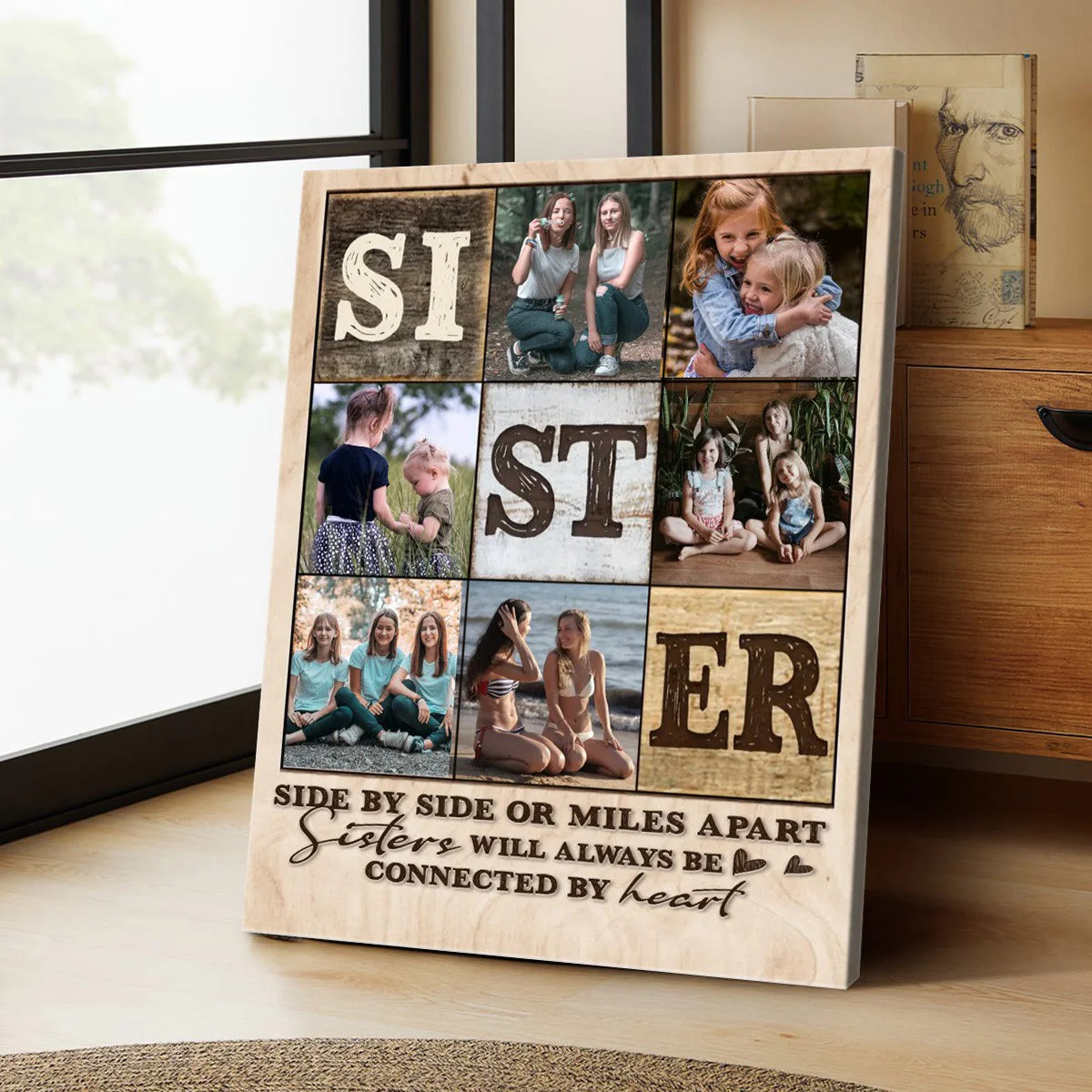 Personalized Sister Photo Collage Canvas Poster,Always Sister Gifts - Image 3
