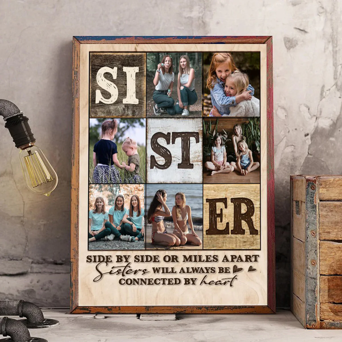 Personalized Sister Photo Collage Canvas Poster,Always Sister Gifts - Image 5