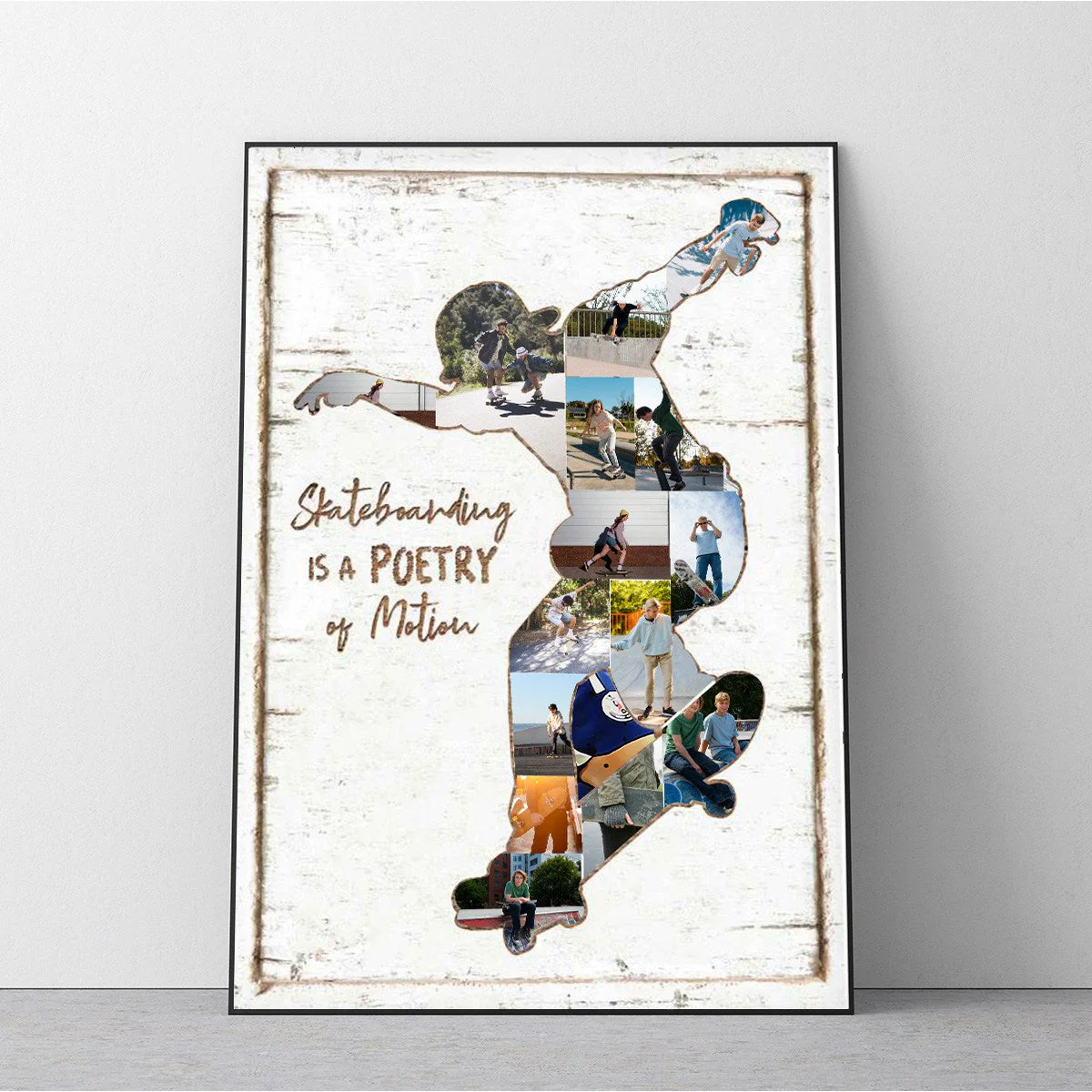 Personalized Skateboard Photo Collage Canvas Print,Unique Skateboard Gifts - Image 3