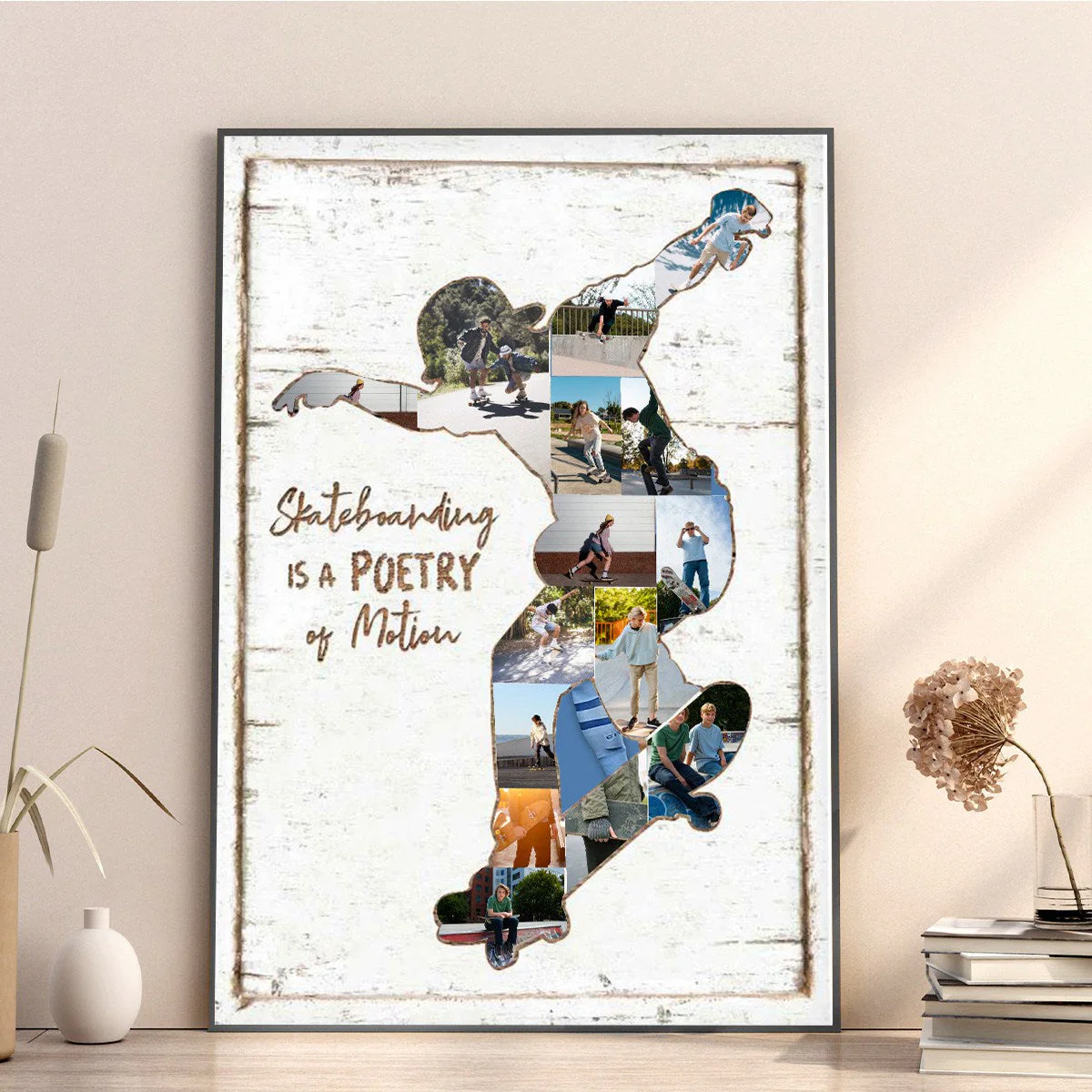 Personalized Skateboard Photo Collage Canvas Print,Unique Skateboard Gifts - Image 4