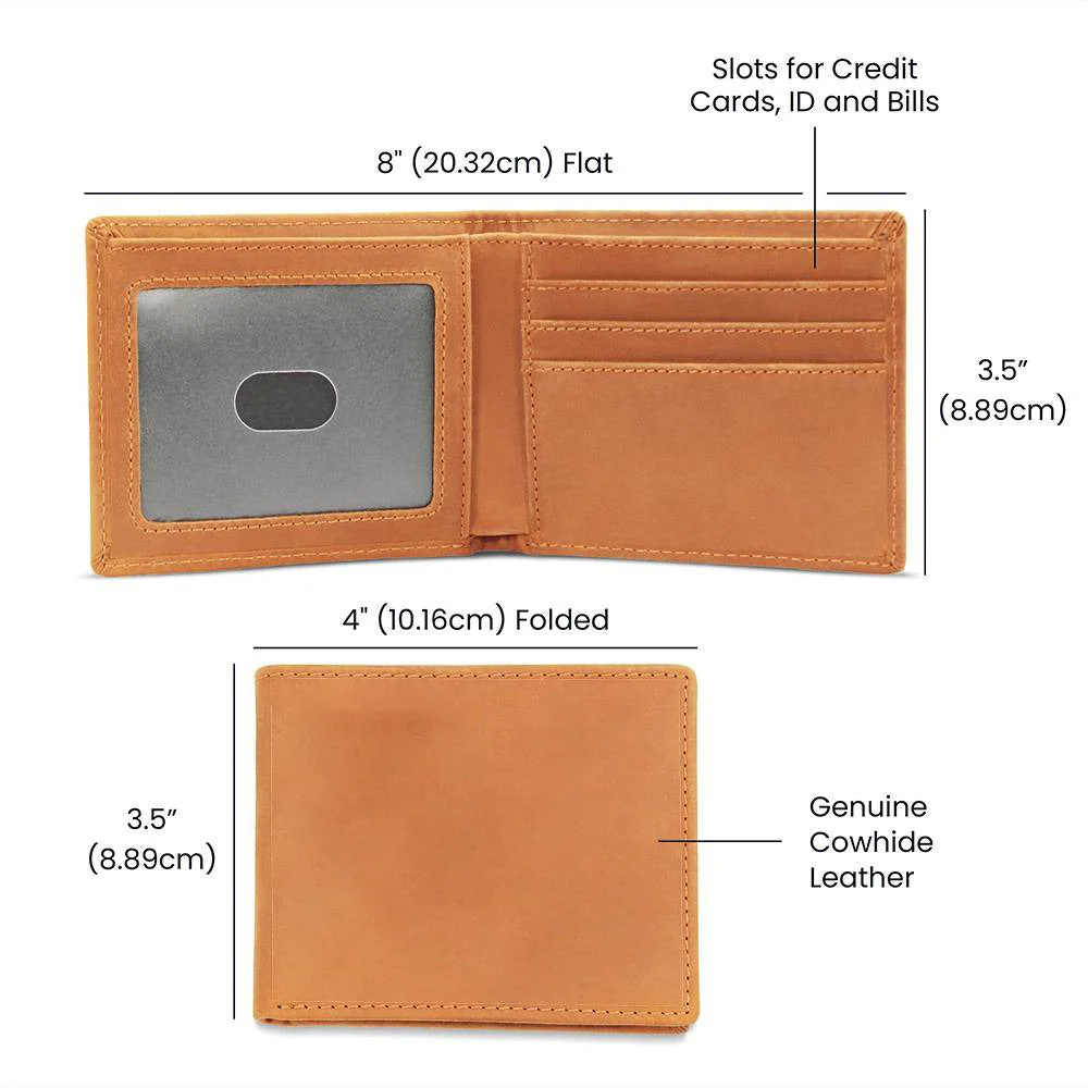 Personalized Skull Couple Gift - Genuine Premium Leather Card Wallet - Image 8