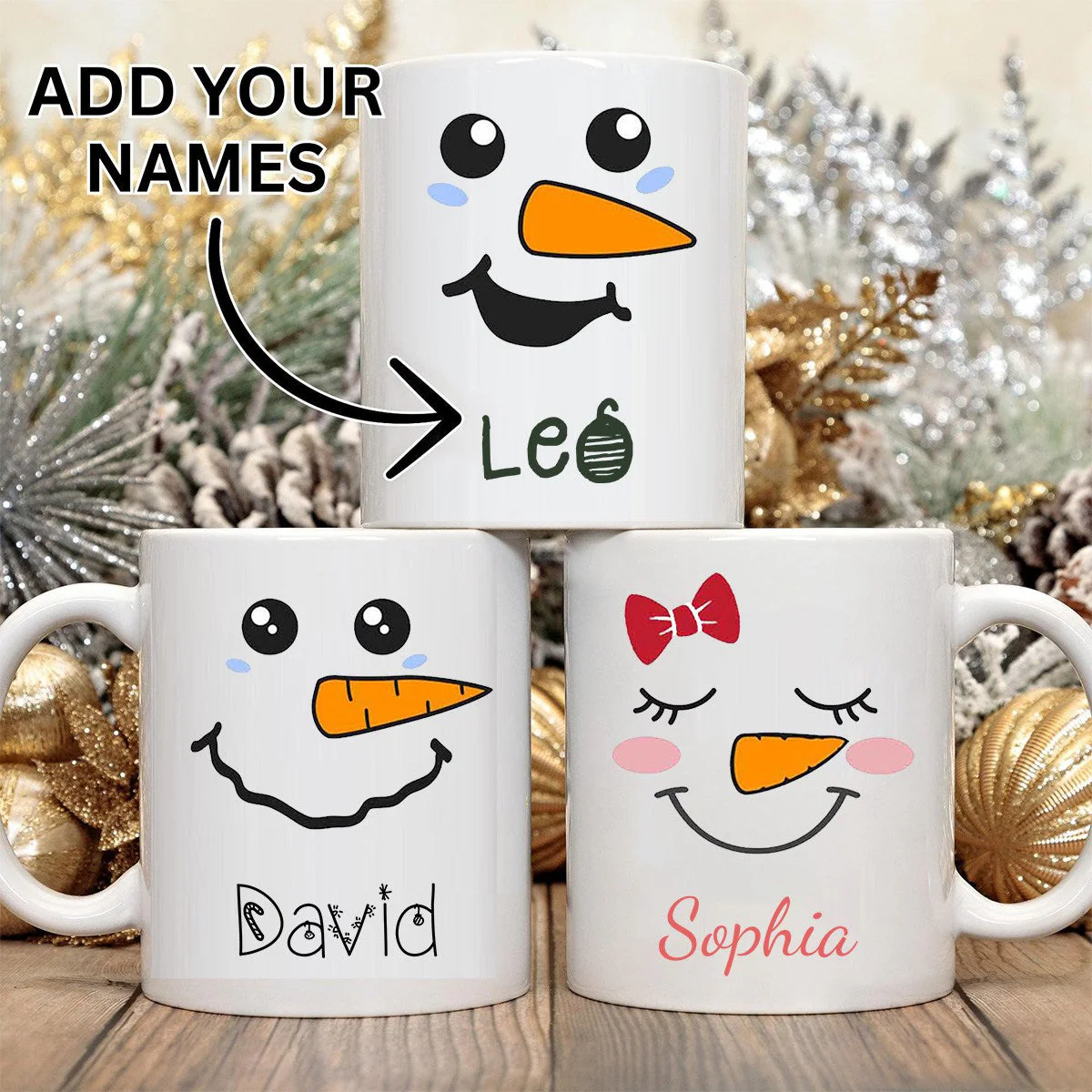 Personalized Snowman Christmas Mug - Image 3