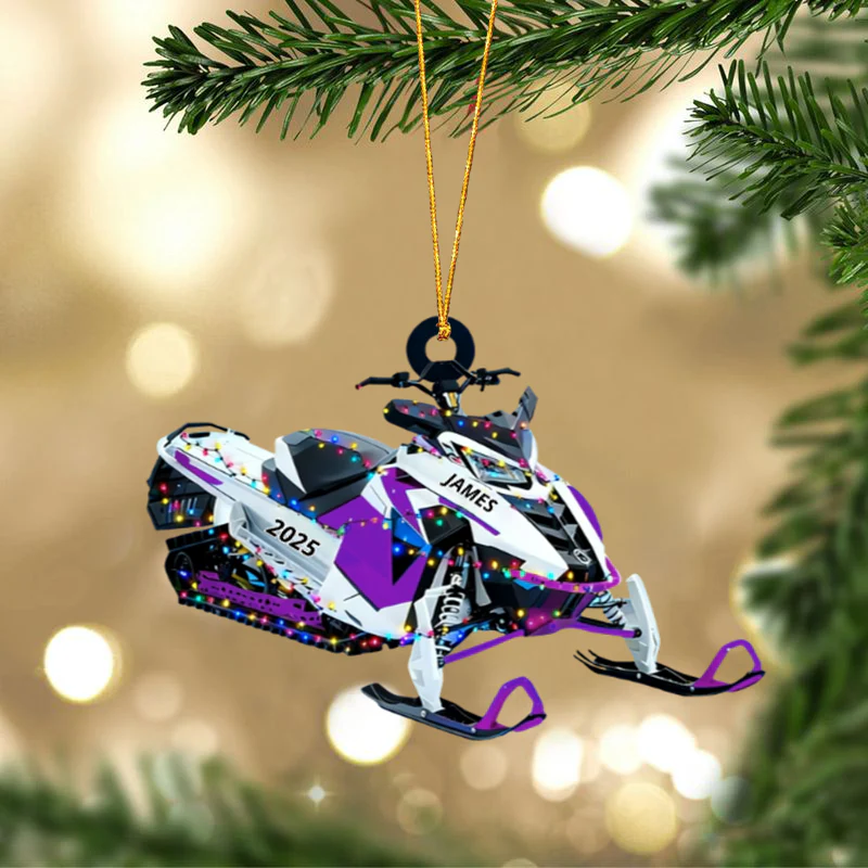 Personalized Snowmobile Ornament Gift for Snowmobile Lovers - Image 4