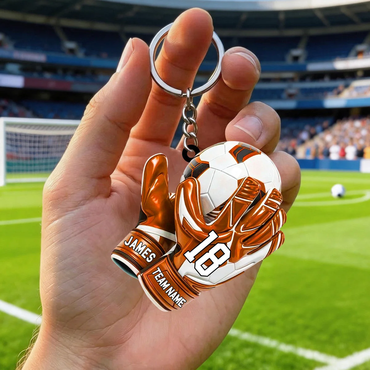 Personalized Soccer Goal Keychian, Soccer Goal Keeper Gift - Image 2