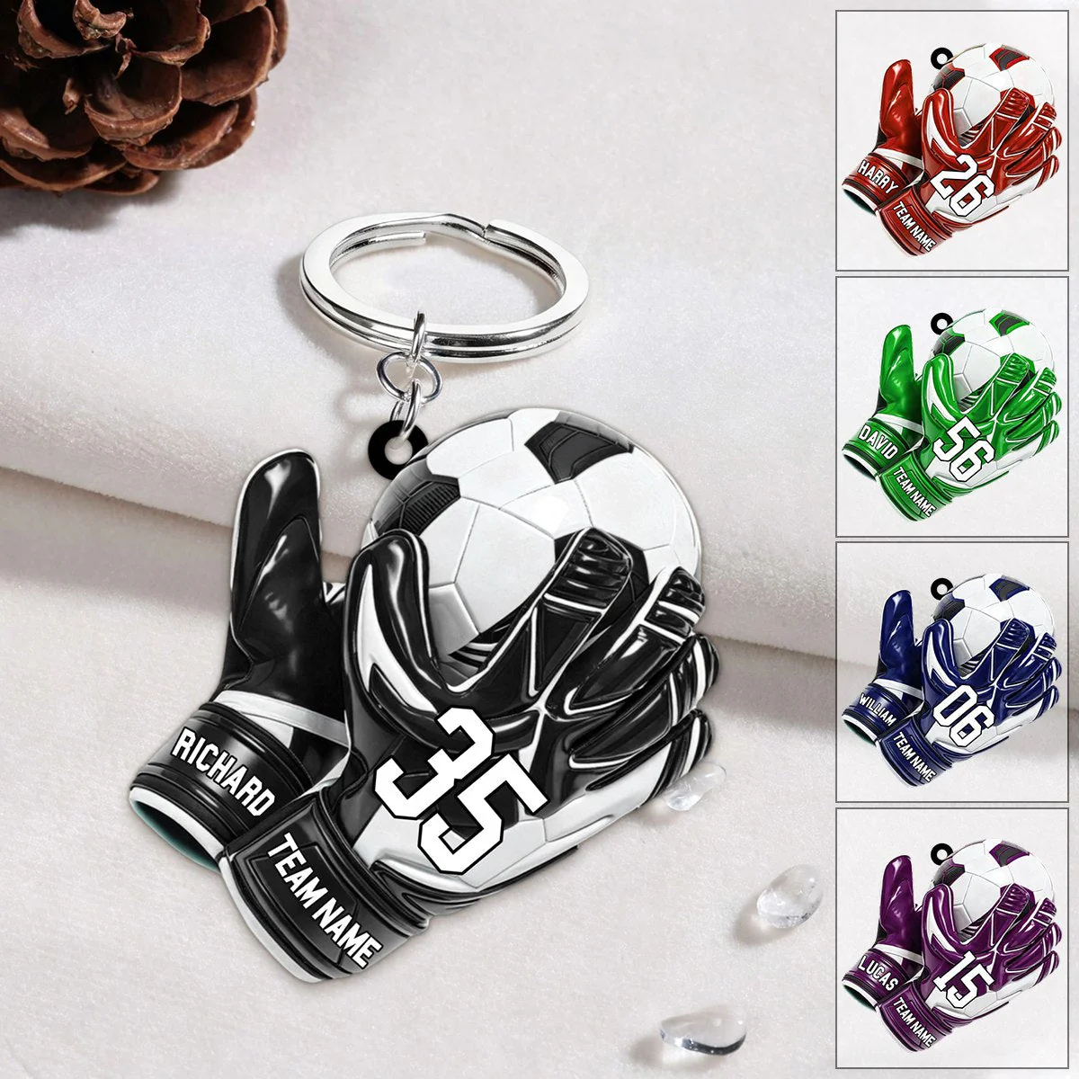 Personalized Soccer Goal Keychian, Soccer Goal Keeper Gift - Image 4