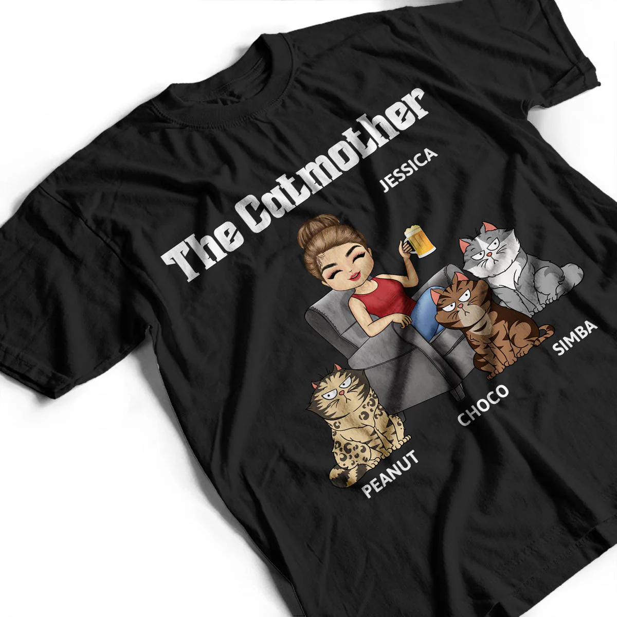 Personalized T-shirt - The Cat Mother - Gift For Cat Moms,Cat Lovers,Women - Image 2