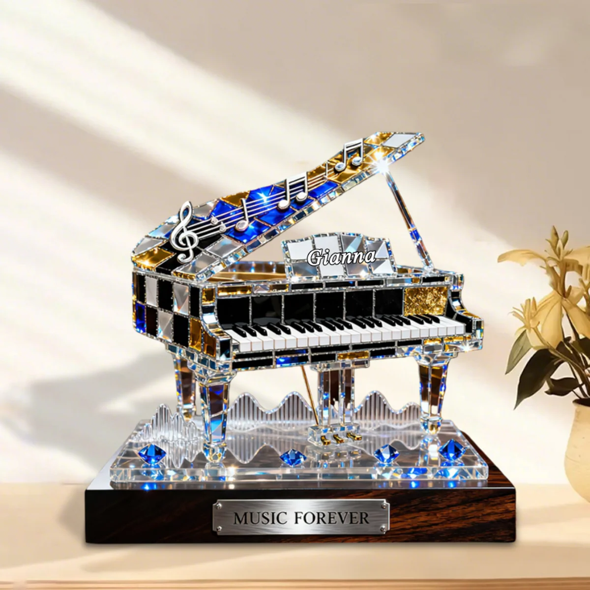 Personalized Stained Glass Effect Piano Themed Plaque,Music Lover Musician Gift - Image 6