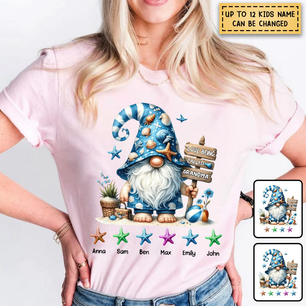 Personalized Starfish Summer Grandma Pure Cotton T-Shirt - Image 4
