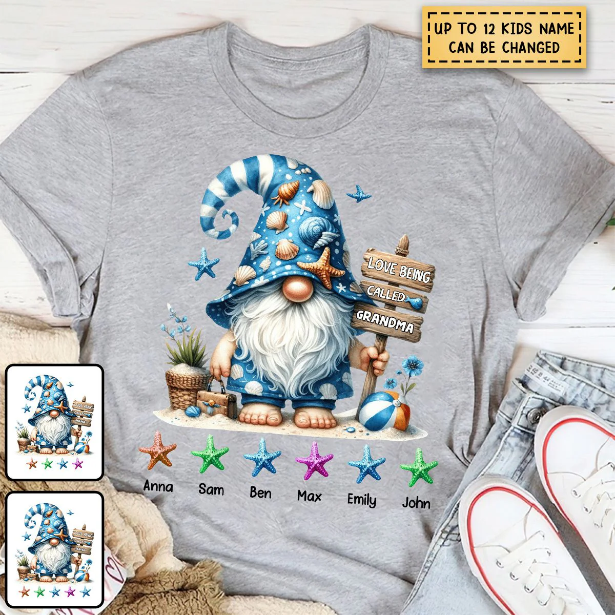 Personalized Starfish Summer Grandma Pure Cotton T-Shirt - Image 5