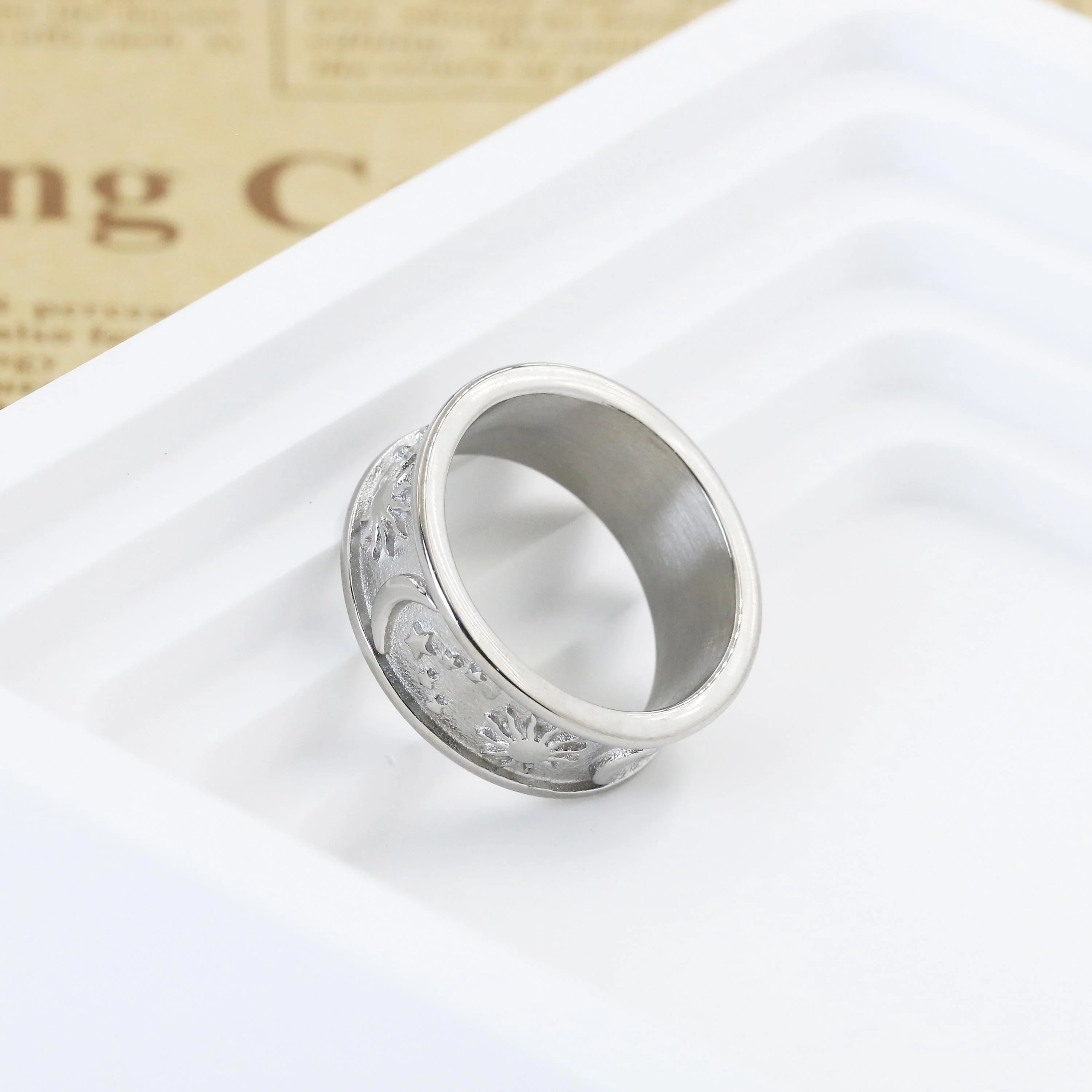 Personalized Sun Moon Star Ring For Couple, BBF, Engraved Vintage Rings - Image 5