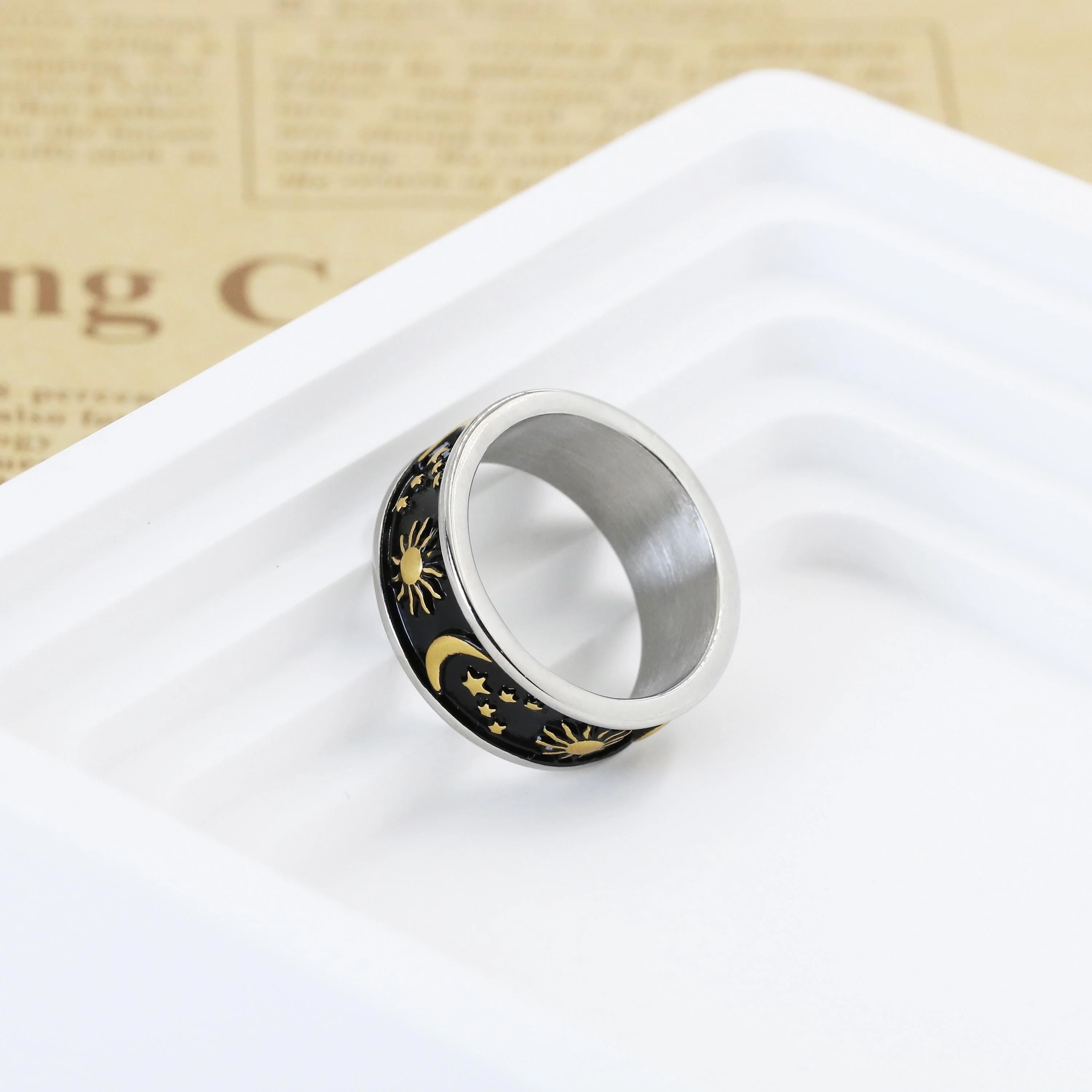 Personalized Sun Moon Star Ring For Couple, BBF, Engraved Vintage Rings - Image 7