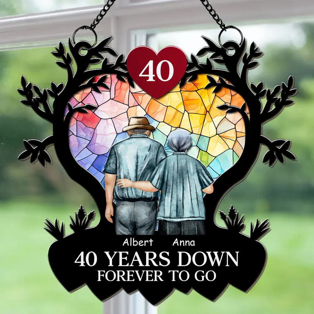 Personalized Suncatcher Ornament - Many Years Down Forever To Go - Gift For Couple, Bestie - Image 3
