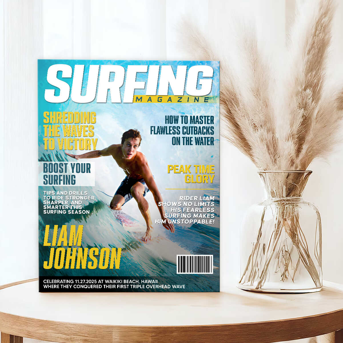 Personalized Surfing Magazine Cover Canvas Unique Gifts For Surfing Lover - Image 3