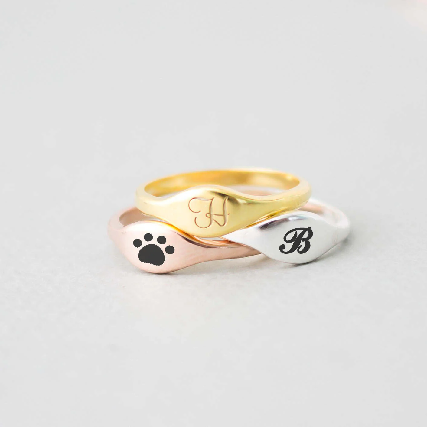 Personalized Symbols, Capital Letter Ring, Stacked Ring Gift For Her, Mother, Bridesmaid, Girlfriend - Image 8