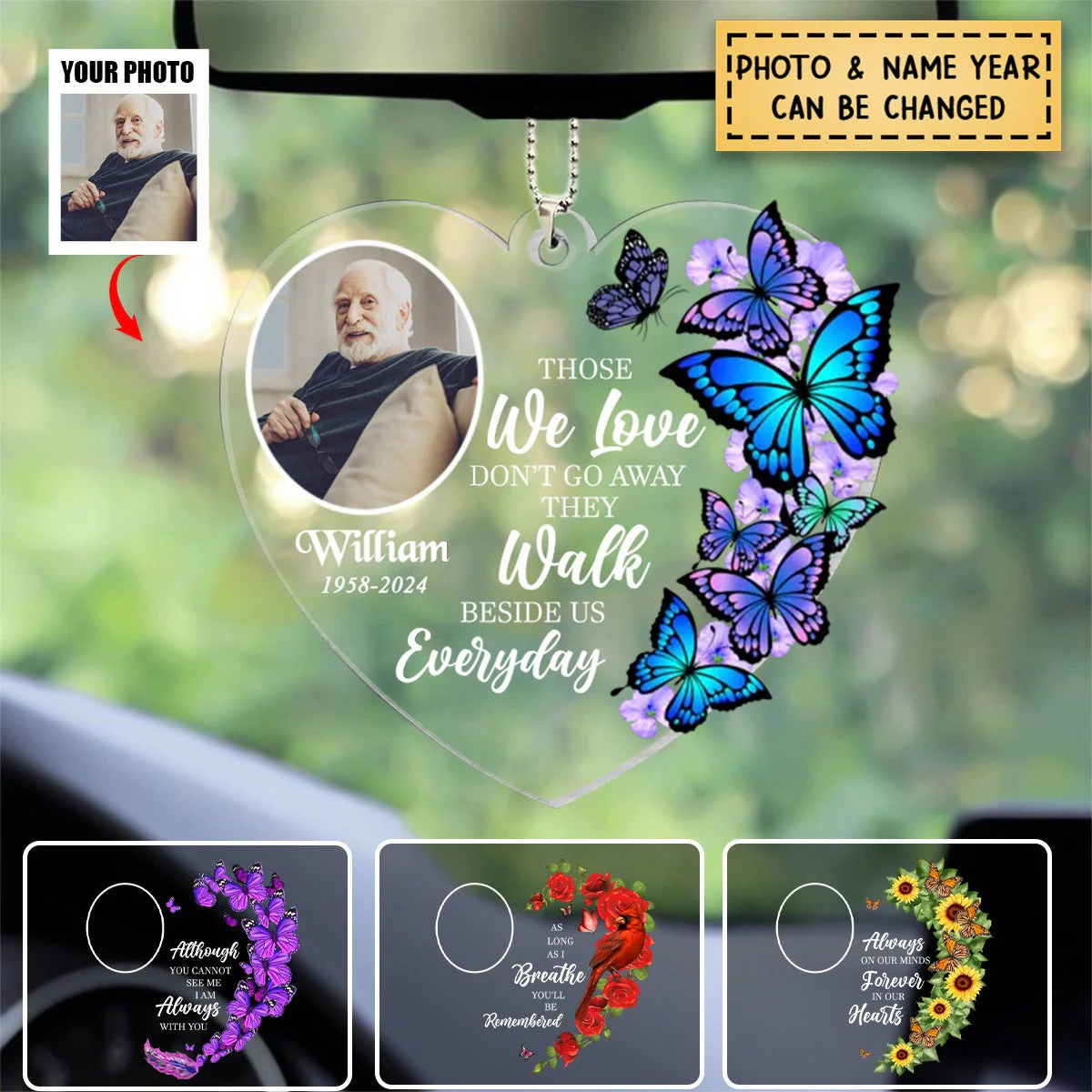 Personalized Sympathy Gift For Loss of Loved One Acrylic Ornament - Image 2